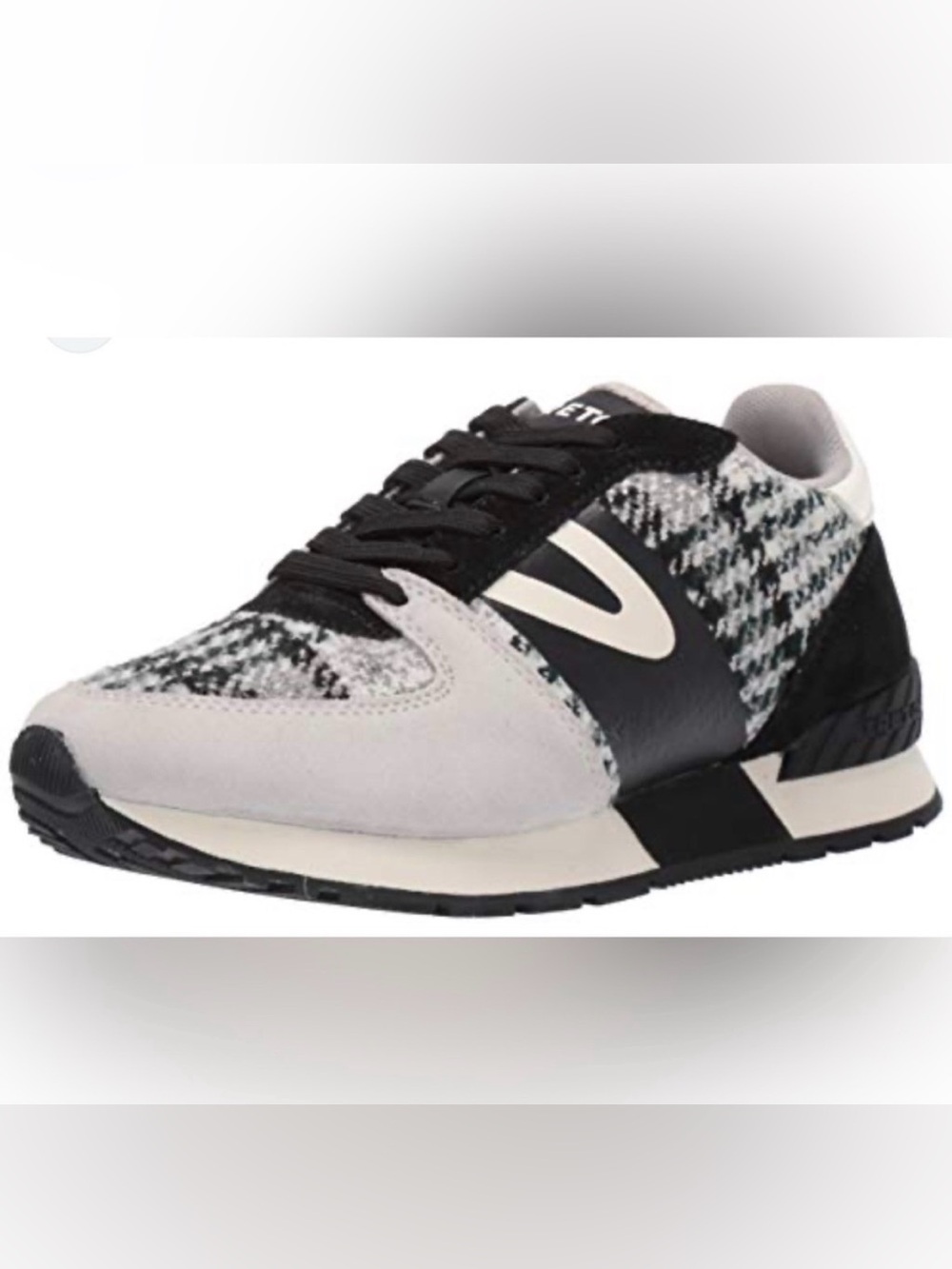 TRETORN Women's Loyola Lace Up Sneakers, Light Grey/Black/White, 6.5